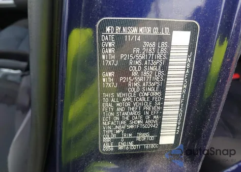 2015 Nissan Juke Sv z USA, uszkodzony, nr VIN JN8AF5MR1FT502942